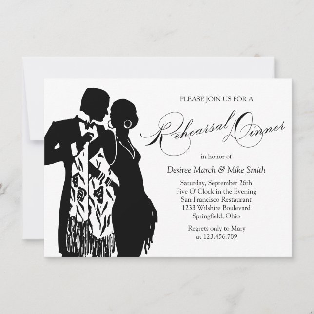 Rehearsal Dinner Coat and Tie Invitation (Front)