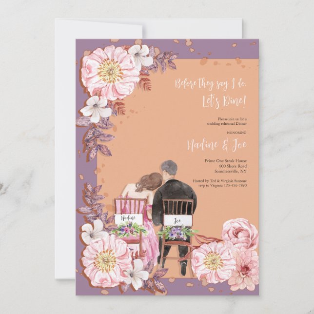 Rehearsal Dinner Couple Invitation (Front)