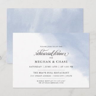 Rehearsal Dinner |  Dusty Blue Watercolor  Invitation