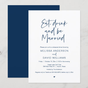 Rehearsal Dinner, Eat, Drink and Be Married Invita Invitation