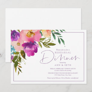 Rehearsal Dinner Engagement Floral Invitation
