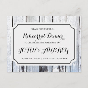 Rehearsal Dinner for Rustic Country Wedding Postcard