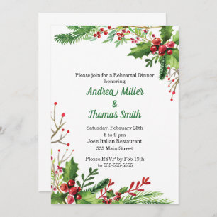 Rehearsal Dinner Invitation Botanical Watercolor