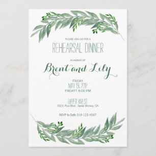 Rehearsal Dinner Invitation - Greenery Foliage