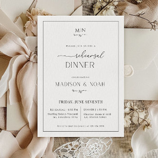 Rehearsal Dinner Invitation Monogram, Classic Wedd