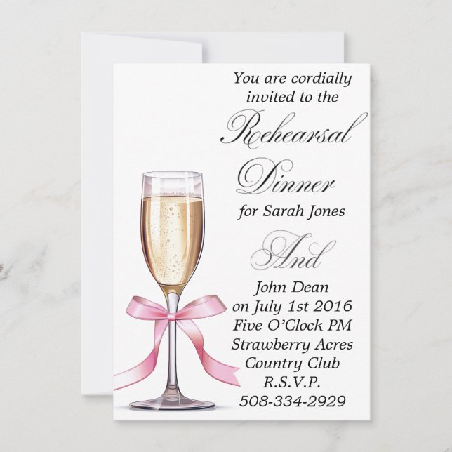 Rehearsal Dinner invitation simple (Front)