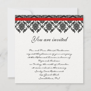 Rehearsal Dinner Invitation -Vintage Black Damask