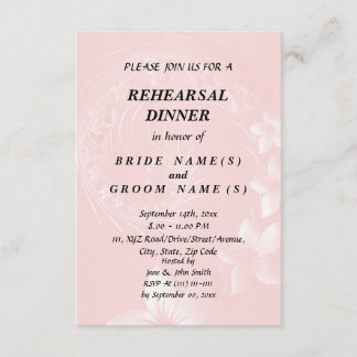 Rehearsal Dinner - Light Pink Abstract Flowers Invitation