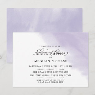 Rehearsal Dinner    Lilac Amethyst Watercolor  Invitation