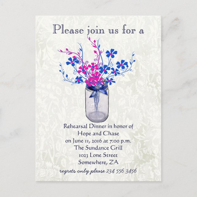 Rehearsal Dinner Mustard Heart Leaf Tree Invitation Postcard (Front)