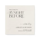 Rehearsal Dinner Napkin The Night Before Napkins