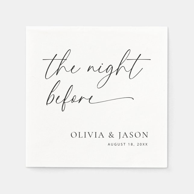 Rehearsal Dinner Napkins, The Night Before Napkins (Front)