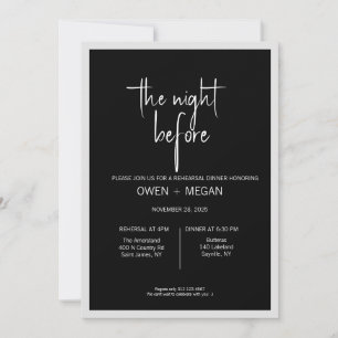 Rehearsal Dinner, Night Before Invitation