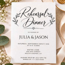Rehearsal Dinner Night Before Wedding Invitation