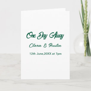 Rehearsal dinner One day away night before name da Card