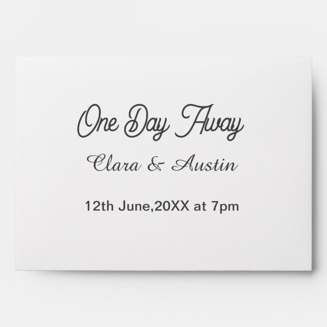 Rehearsal dinner One day away night before name da Envelope (Front)
