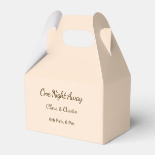 Rehearsal dinner One night away brow orange pastel Favor Box