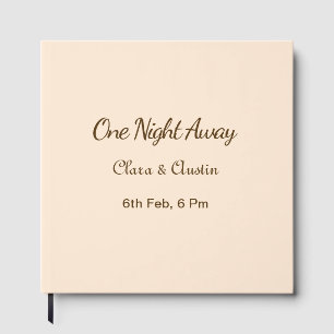 Rehearsal dinner One night away brow orange pastel Guest Book