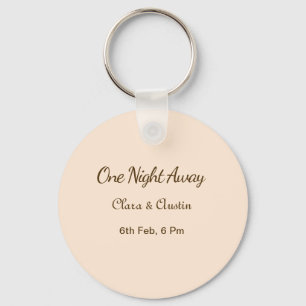Rehearsal dinner One night away brow orange pastel Keychain