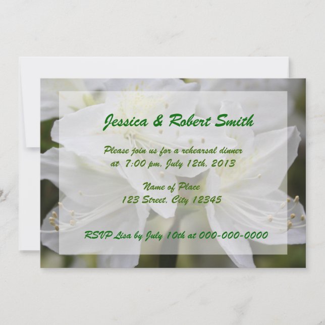 Rehearsal dinner party invitation (Front)