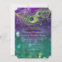 Rehearsal Dinner Peacock Feather Jewelled Feathers
