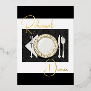 Rehearsal Dinner Place Setting Foil Black