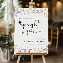 Rehearsal Dinner Sign Template, The Night Before 