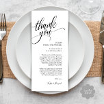 Rehearsal Dinner Thank you Place Setting Card<br><div class="desc">Share the love and show your appreciation to your guests in aesthetic white and black theme, when they sit down at their seat and read this personalised charming thank you place card. It's a wonderful way to kick off your special day celebration! This card is sure to set the tone...</div>