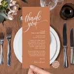 Rehearsal Dinner Thank you Place Setting Card<br><div class="desc">Share the love and show your appreciation to your guests in aesthetic copper brown theme, when they sit down at their seat and read this personalised charming thank you place card. It's a wonderful way to kick off your special day celebration! This card is sure to set the tone for...</div>