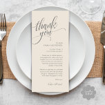Rehearsal Dinner Thank you Place Setting Card<br><div class="desc">Share the love and show your appreciation to your guests in aesthetic cream grey theme, when they sit down at their seat and read this personalised charming thank you place card. It's a wonderful way to kick off your special day celebration! This card is sure to set the tone for...</div>