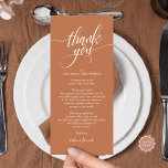Rehearsal Dinner Thank you Place Setting Card<br><div class="desc">Share the love and show your appreciation to your guests in rustic copper brown theme, when they sit down at their seat and read this personalised charming thank you place card. It's a wonderful way to kick off your special day celebration! This card is sure to set the tone for...</div>