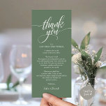 Rehearsal Dinner Thank you Place Setting Card<br><div class="desc">Share the love and show your appreciation to your guests in rustic sage green theme, when they sit down at their seat and read this personalised charming thank you place card. It's a wonderful way to kick off your special day celebration! This card is sure to set the tone for...</div>