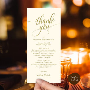 Rehearsal Dinner Thank you Place Setting Card