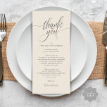 Rehearsal Dinner Thank you Place Setting Card<br><div class="desc">Share the love and show your appreciation to your guests in aesthetic cream grey theme, when they sit down at their seat and read this personalised charming thank you place card. It's a wonderful way to kick off your special day celebration! This card is sure to set the tone for...</div>