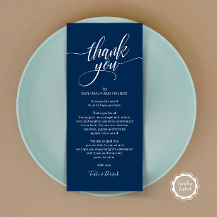 Rehearsal Dinner Thank you Place Setting Card