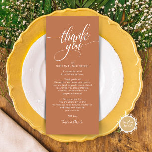 Rehearsal Dinner Thank you Place Setting Card