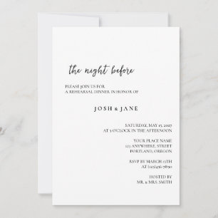 Rehearsal Dinner, The Night Before Invitations