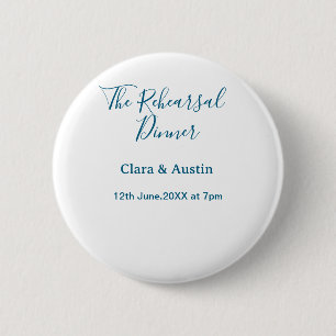 Rehearsal dinner the night before simple minimal m 2 inch round button