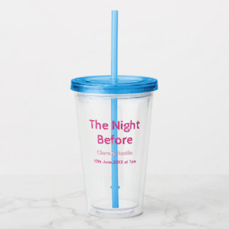 Rehearsal dinner the night before simple minimal m acrylic tumbler