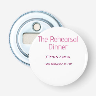 Rehearsal dinner the night before simple minimal m bottle opener