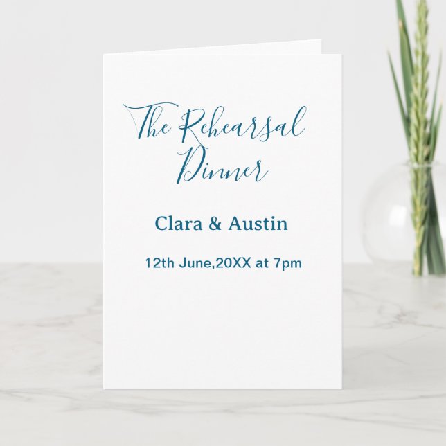 Rehearsal dinner the night before simple minimal m card (Front)