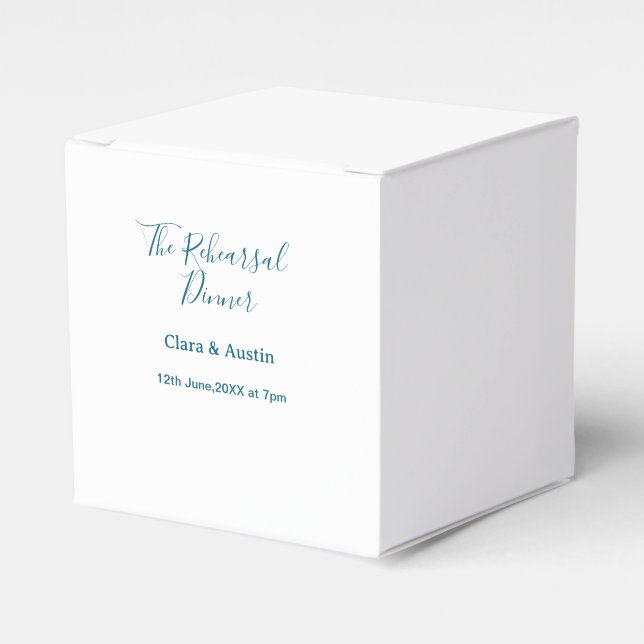 Rehearsal dinner the night before simple minimal m favor box (Front Side)