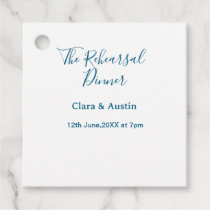 Rehearsal dinner the night before simple minimal m favour tags