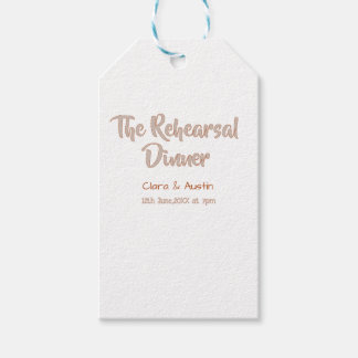 Rehearsal dinner the night before simple minimal m gift tags