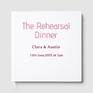 Rehearsal dinner the night before simple minimal m guest book