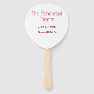Rehearsal dinner the night before simple minimal m hand fan