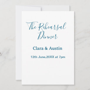 Rehearsal dinner the night before simple minimal m invitation