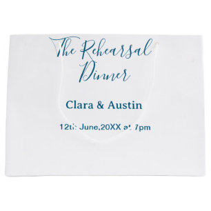 Rehearsal dinner the night before simple minimal m large gift bag