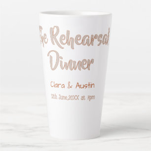 Rehearsal dinner the night before simple minimal m latte mug