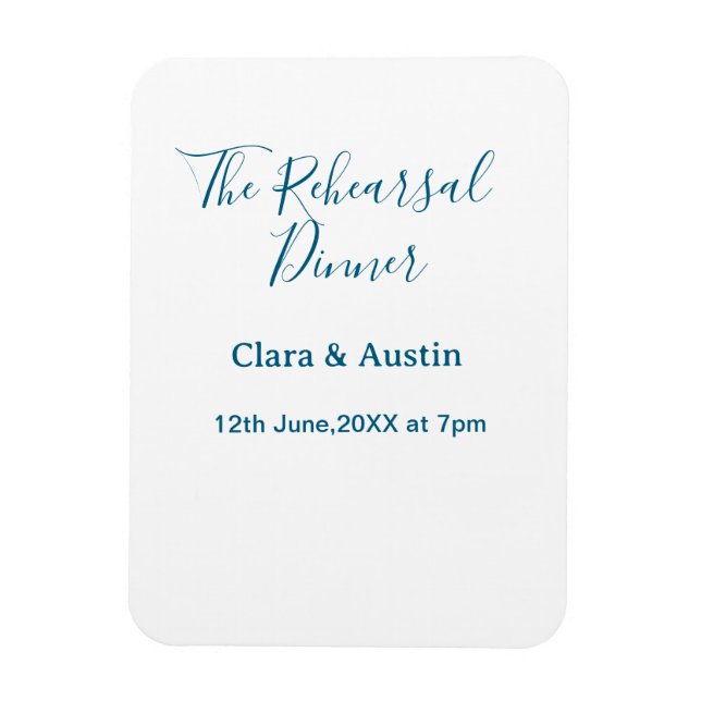 Rehearsal dinner the night before simple minimal m magnet (Vertical)